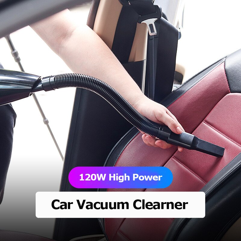 Aspirador de mano para coche, 12V, 120w, herramienta portátil de alta potencia, mini limpiador para coche
