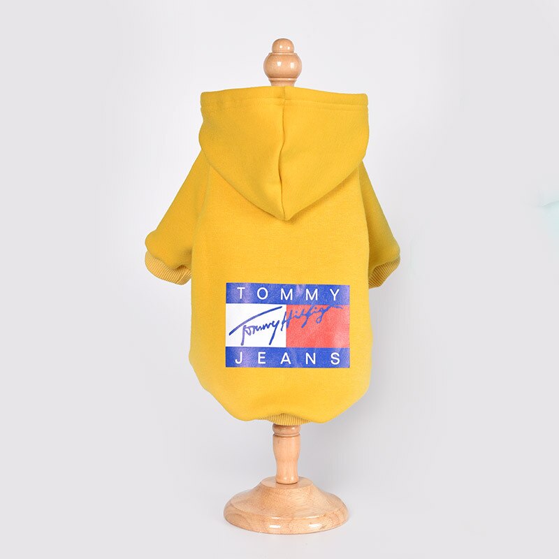 Hundkläder för små hundar vinter varm sweatshirt hoodies för hundar fransk bulldog pomeranian mops chihuahua medium hunddräkt: Gul / Jag inom 4.5kg