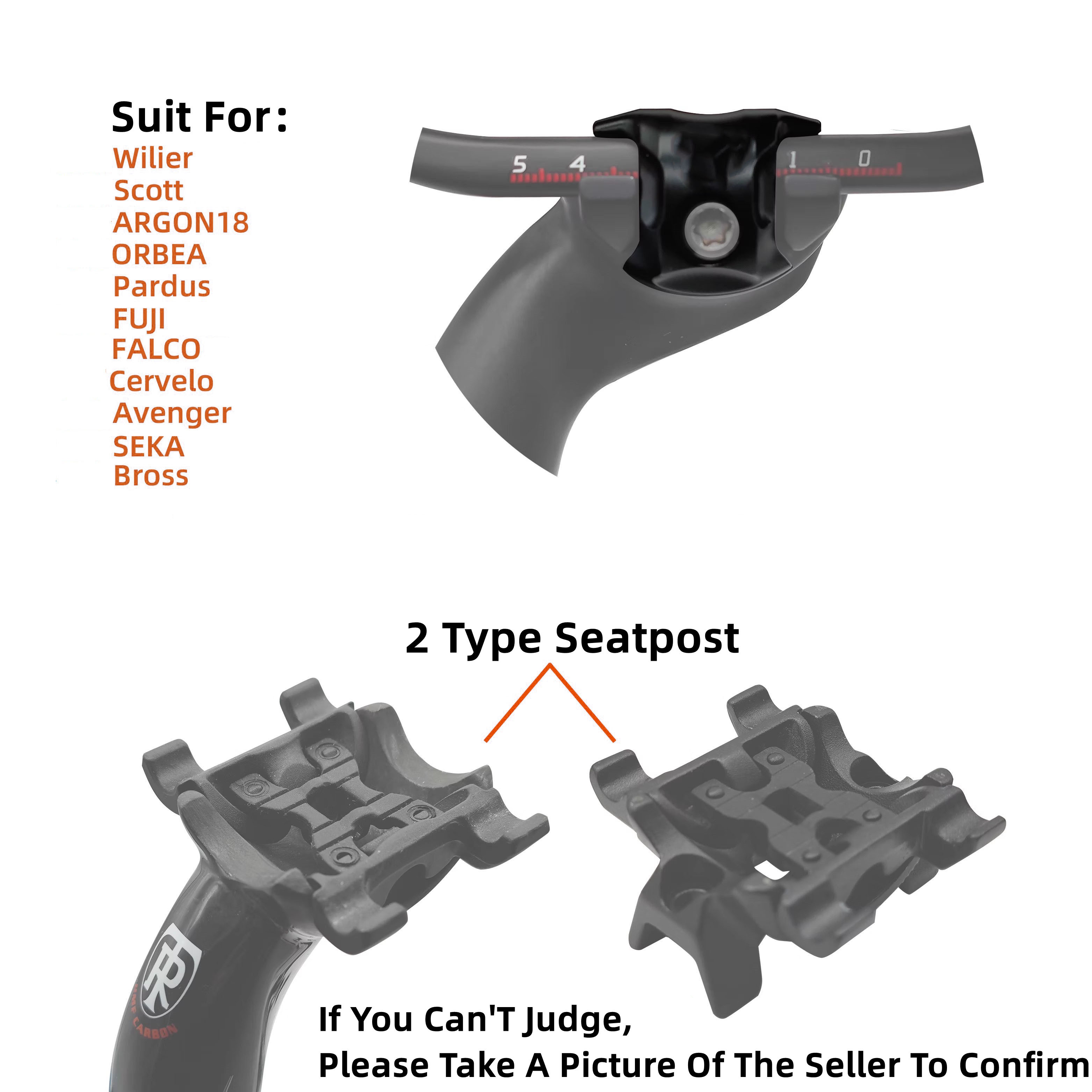 Oval 7*9 / 7*10 mm Carbon Seatpost Clamp Carbon Saddle Rail Parts Seatpost Clamp Suitable For Scott/Argon/Cervelo Road Bike