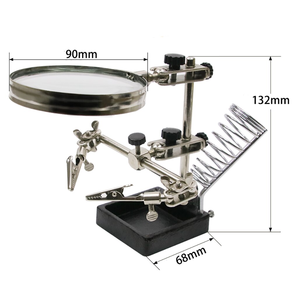 3 Hand Soldeerbouthouder Lassen Tool Met Verlichte Glazen Led Alligator Clip Houder Klem Helpende Hand Reparatie