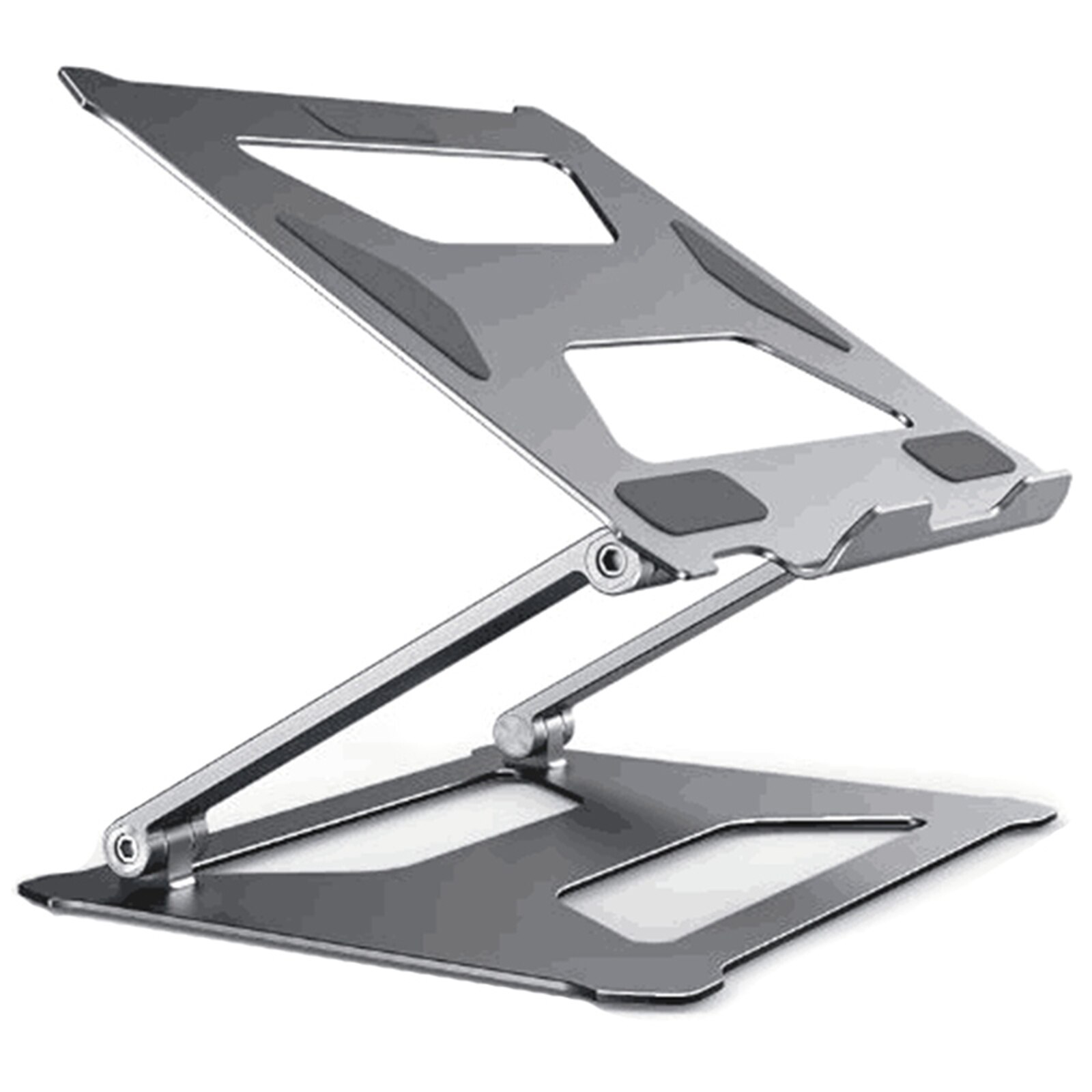 Aluminum Laptop Stand Ergonomic Laptop Tray Adjustable Cooling Laptop Stand Base Lifter For Notebook Computer Tablet Ventilation: Gray