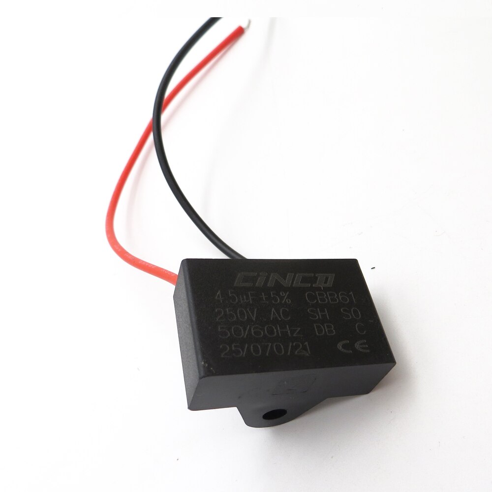 4.5Uf Ac 250V CBB61 2 Draden Motor Run Condensator Elektrische Ventilator Snelheid Elektrische Boer Ventilatoren Ventilator Condensator start