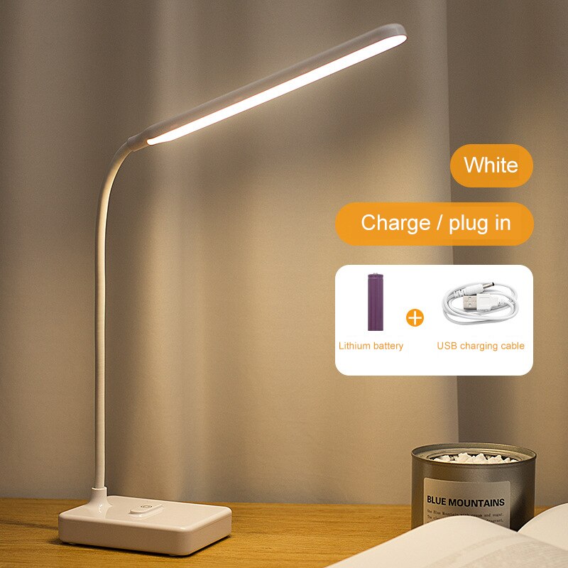 Bureaulamp Touch Tafel Lampen Voor Woonkamer Zwanenhals Desktop Opvouwbare Dimbare Oogbescherming Studie Lamp Led Licht ZZD0008 5V: Battery  Plug in