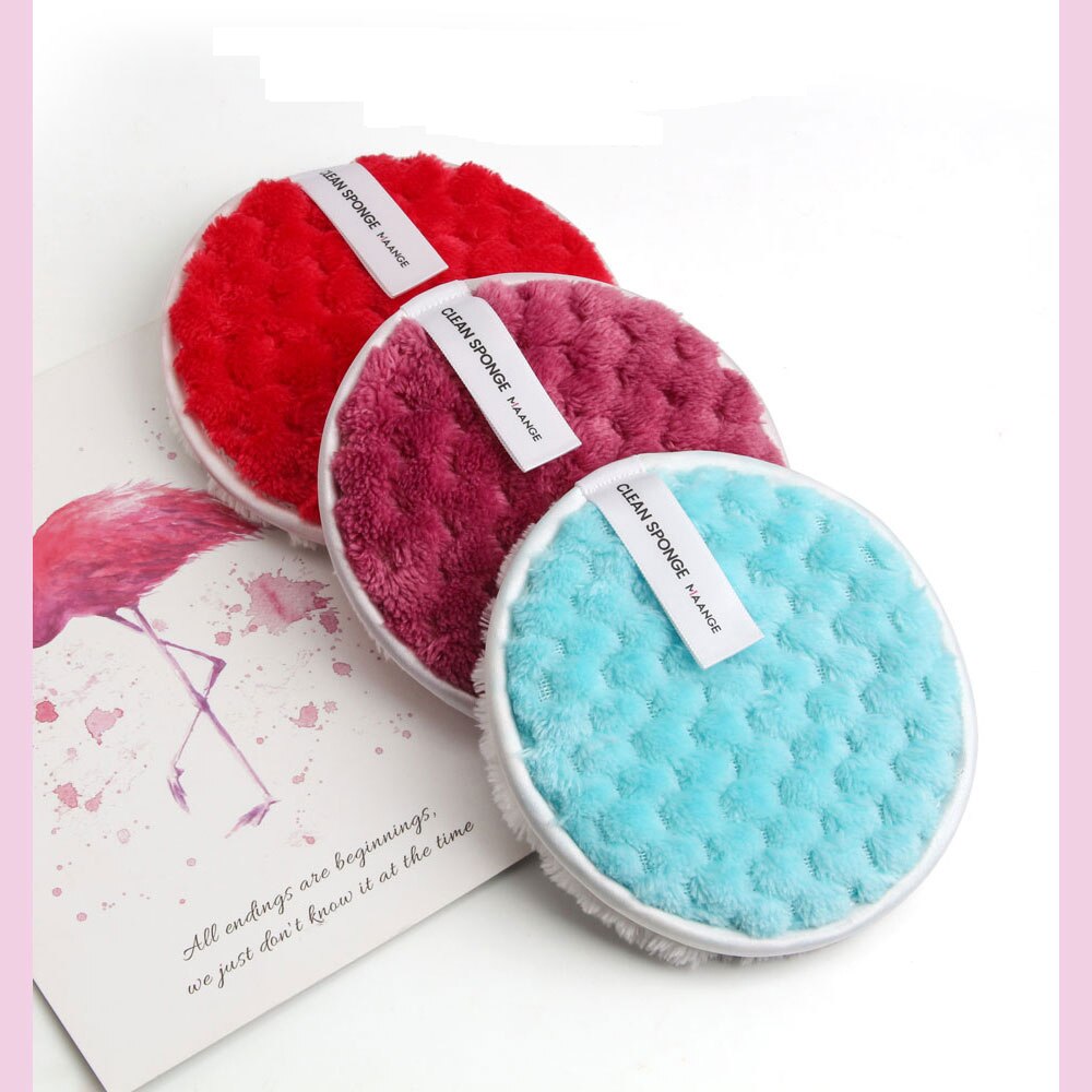 1PC Double-sided Reusable Sponge Puff Colorful Cosmetic Removal Face Washing Cleaner Puff Women Makeup Accessories