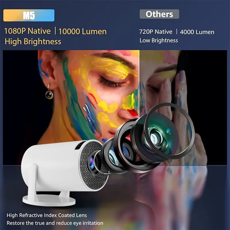 Compact USB-Powered Mini Projector - Hd 1080P, Indoor/Outdoor Movie & Video Display, Desktop  Home Theater Compatible