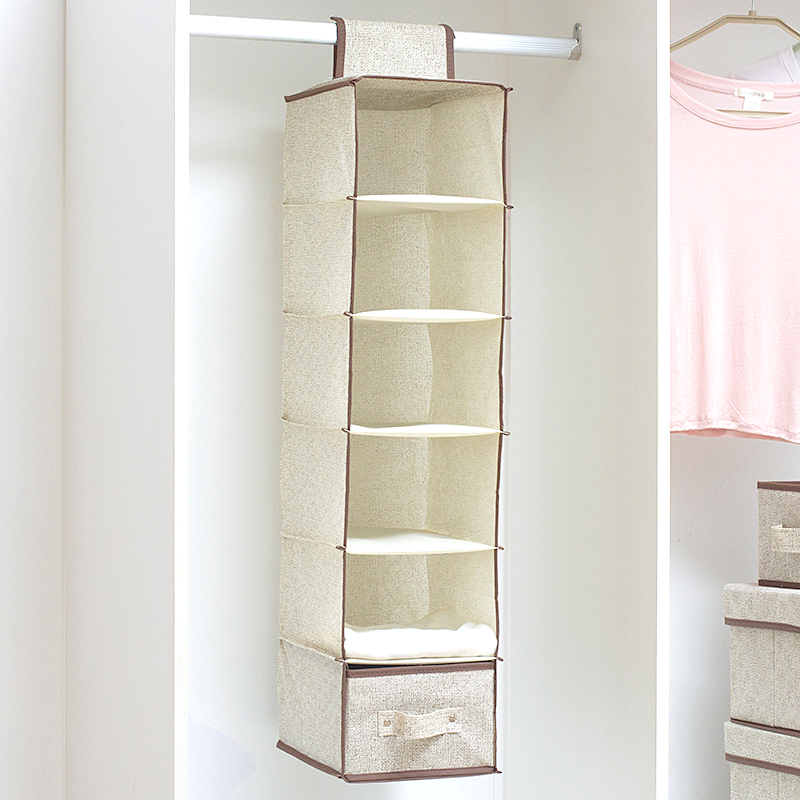 Hanging Closet Organizer Storage 6-Shelf, Easy Mount Foldable Hanging Closet Wardrobe Storage Shelves,Shoes Accessories Storage: 6 shelves18X30X80 B