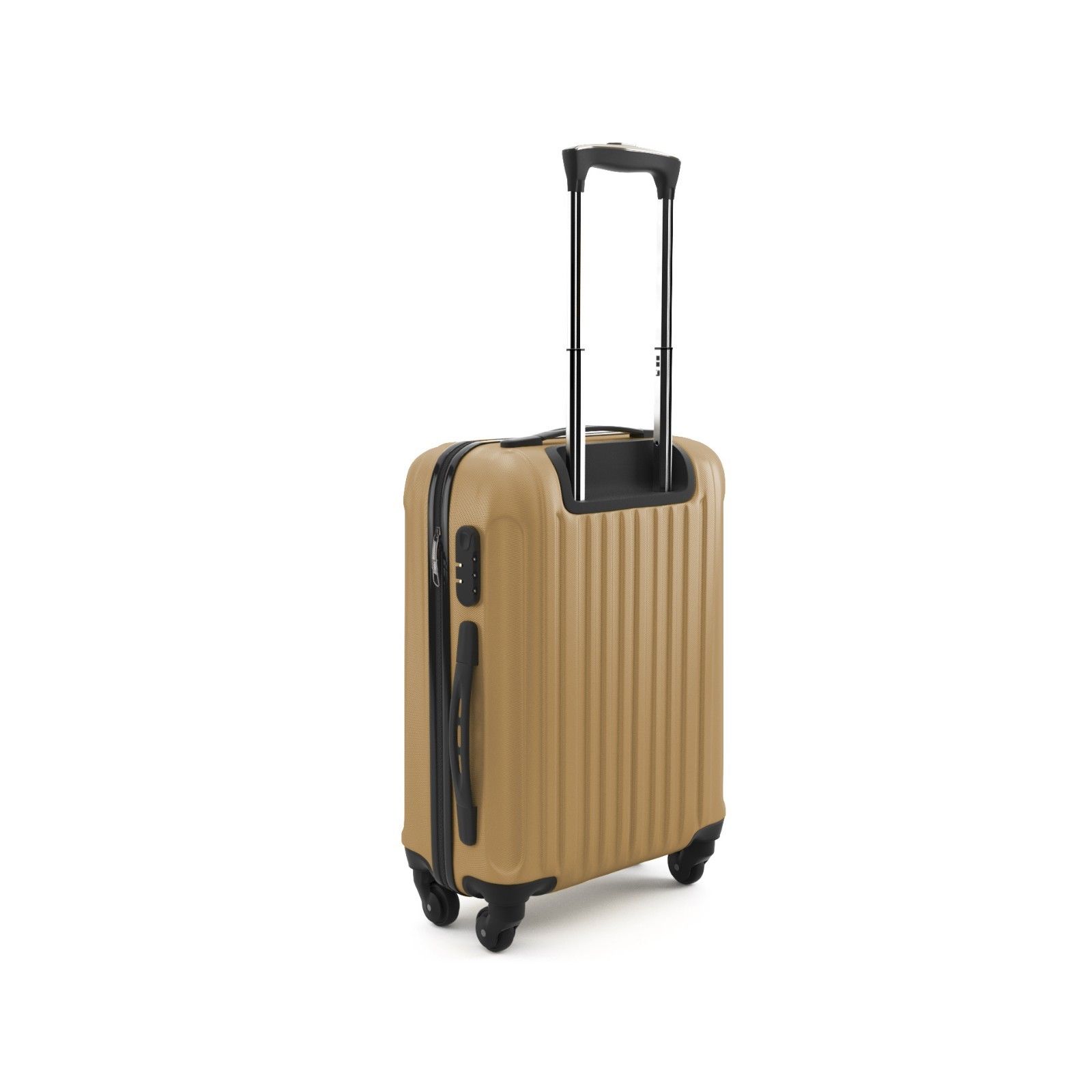 carrello rigido bagaglio a mano valigia voli 4 ruote salvaspazio comodo 55x35x20 cm Champagne