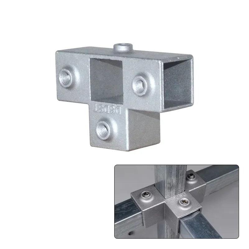 4 Stück 20 x 20 mm Vierkantrohrverbinder aus Aluminiumlegierung, 20 mm Vierkantrohrverbindung, schweißfreier T-Befestigungsverbinder: WHITE