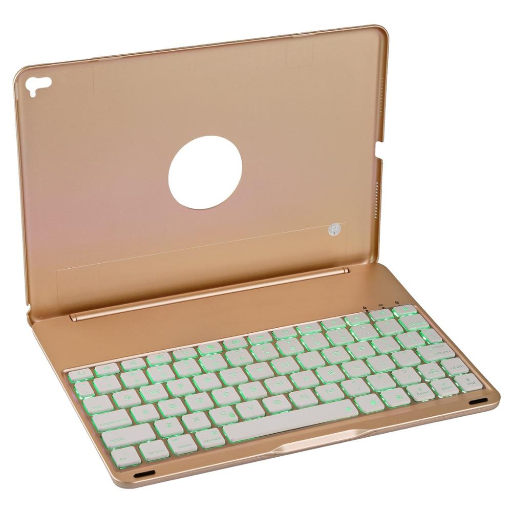 F8S F8AS F8S Pro Aluminum Alloy Colorful Backlight Bluetooth Keyboard Case with Folding Cover For iPad