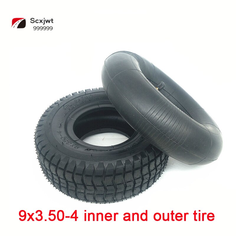 9 Inch Electric Car Tire 9x3.50-4 Electric Car Tire Mini Tricycle Thickened Inner and Outer Tire Explosion Proof Solid Tire