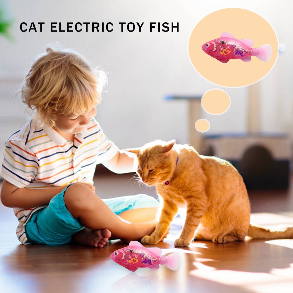 Lichtgevende Elektronische Simulatie Zwemmen Vis Kat Huisdier Transparante Interactie Inductie Bad Robot Vis Activated Water Speelgoed