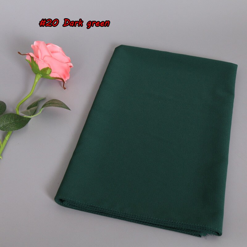 Muslimska kvinnor tjejer hijab bubbla tjock chiffong hijab sjalar wrap muslim tung bubbel chiffong enkla halsdukar/scarf 180*75cm: Mörkgrön