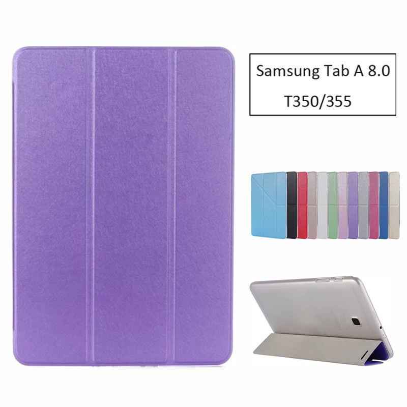 Lujo Stand Pu funda de cuero para Samsung Galaxy Tab A 8,0 de T350 T355 SM-P350 tablet funda casos