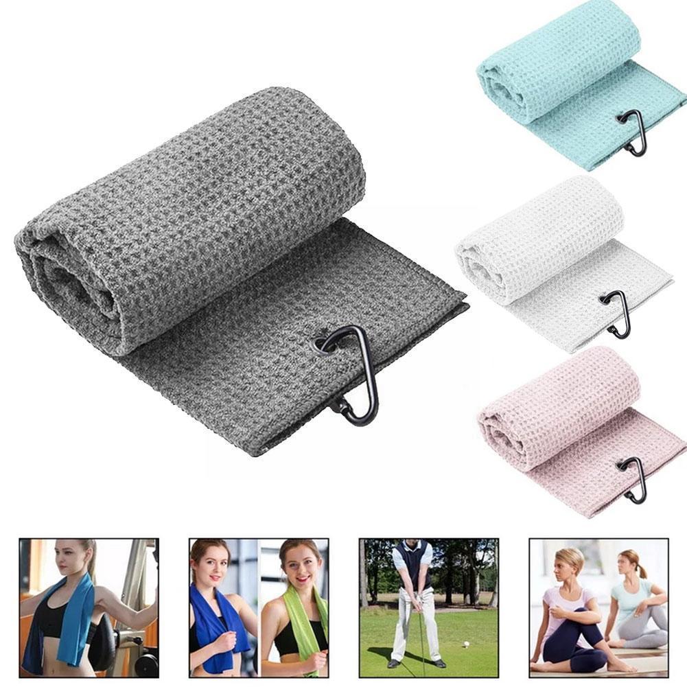 Golf Handdoek Wafel Patroon Katoen Met Karabijnhaak Schoonmaken Haak Handdoeken Clubs Golf Ballen Reinigt Microfiber Handen Accessoires