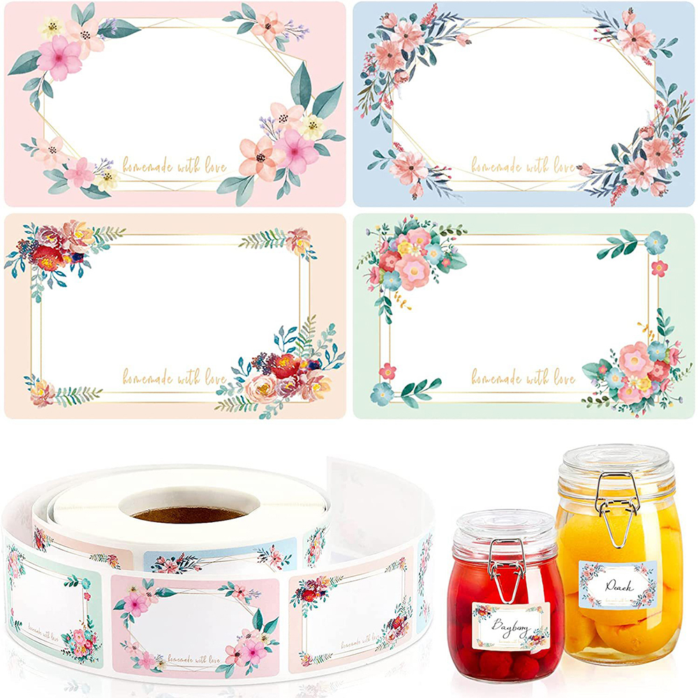 50-250 Uds. Etiquetas de nombres de flores de 3*5CM pegatinas de fecha escritas a mano en blanco para cocina refrigerador congelador almacenamiento de alimentos pequeñas empresas