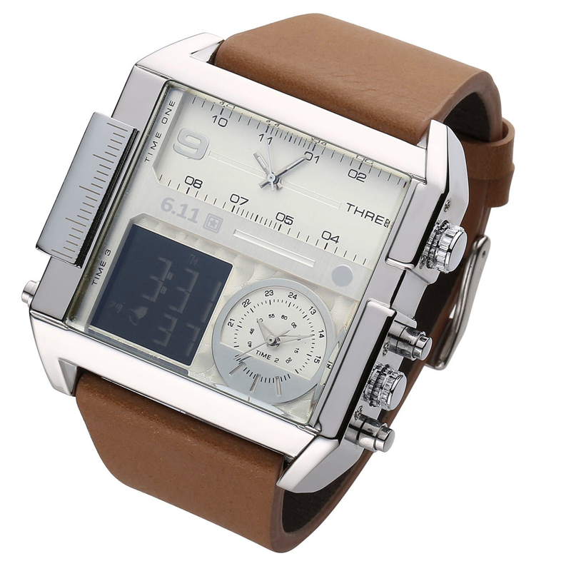 6.11 Luxury Brand Mens Square Watches Multiple tim... – Grandado