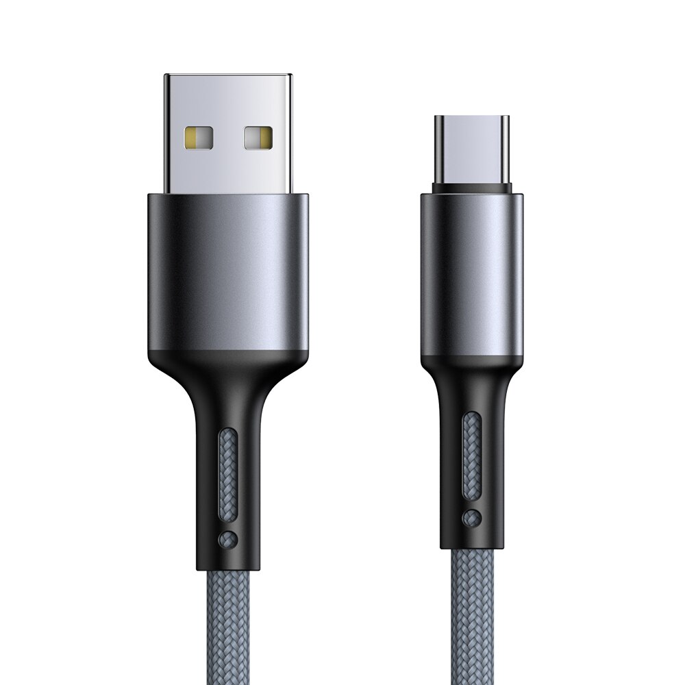 Câble USB de Type C pour recharge rapide et transfert de données, cordon de 2m/3m, compatible avec Samsung A51, A71, Huawei P30 Lite, Mate, Xiaomi Redmi Note 8, 9, 10: Silver gray / 1m