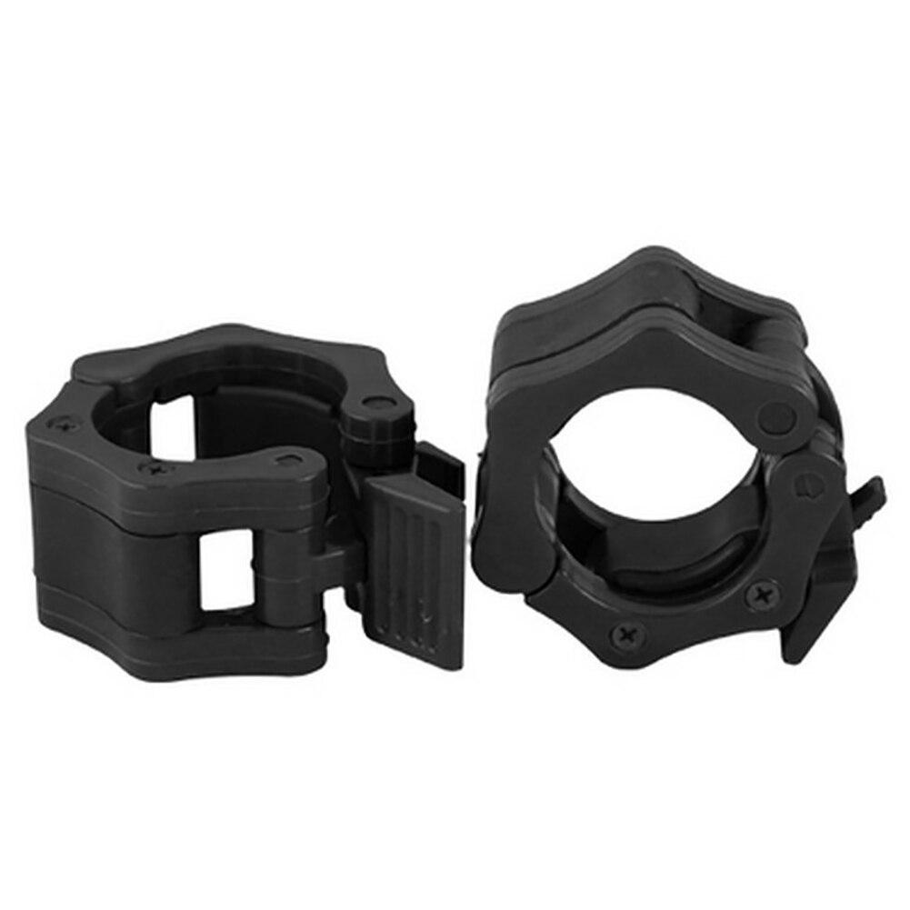 1Pair Dumbbell Locking Buckle Barbell Collar Lock Clips Rod Clamp Weight lifting Bar Gym Fitness 50mm Training Muscle Clamp Bar: Black