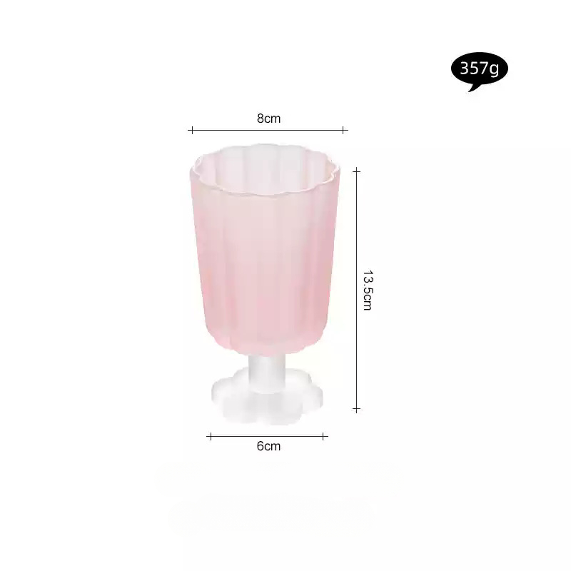 220ml Glass Colorful Flower Shaped Vase Plant Flower Arrangement Ornament Wine Glass Tea Drinking Glass Bar Drinkware Glass Cup: Orange