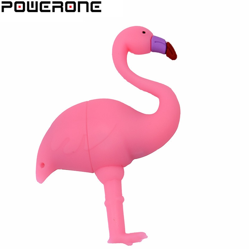 POWERONE Pen drive Flamingo USB Flash Drive 32GB 64GB 16GB 8GB 4GB U Disk Memory Stick Pendrive Waterproof key usb child