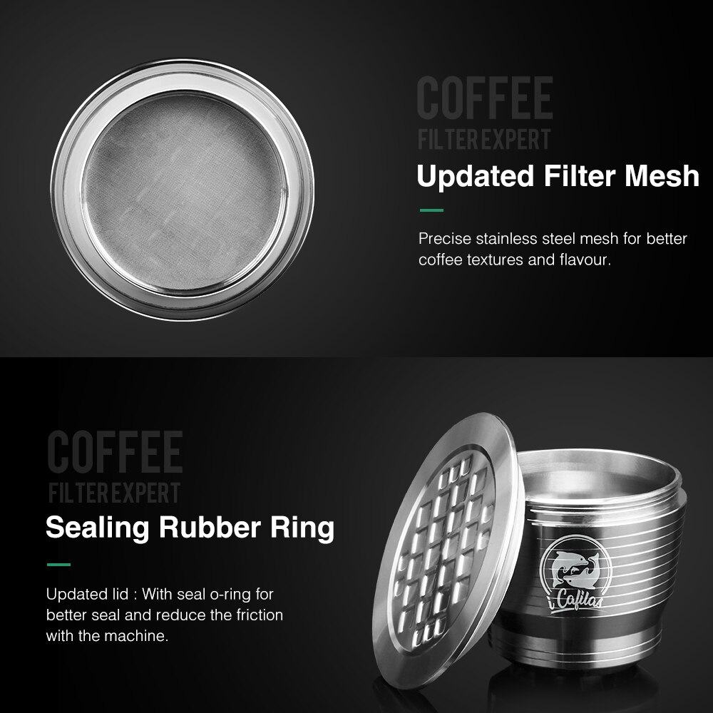 16PCS Coffee Filter Mesh Compatible With Nespresso Metal Diameter 27mm Stainless Steel Refillable Capsules DIY Coffee Maker