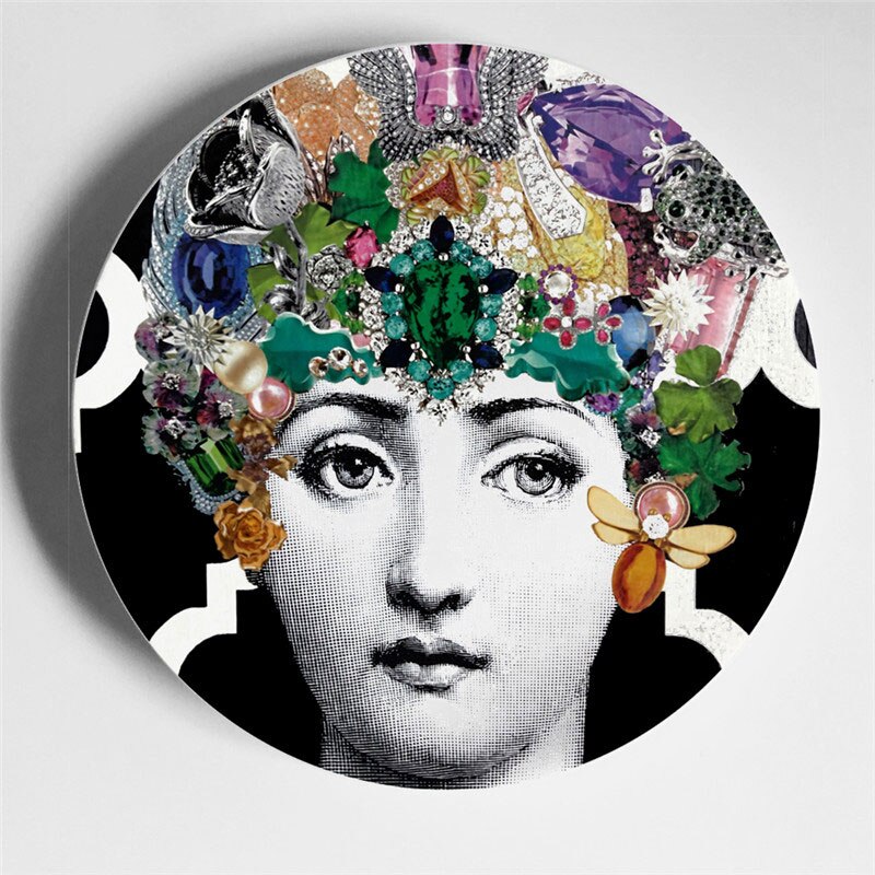 Wall Hanging Plates Multi-color Illustration Artistic Dishes Room/home/hotel Decortive Human Face Ceramic Craft: 5