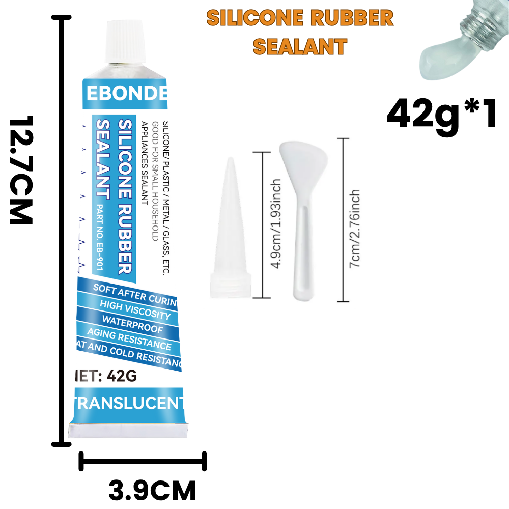 Adesivo impermeabile sigillante in gomma siliconica per incollare silicone/plastica/metallo/vetro, ottimo per sigillante per elettrodomestici: BIANCO