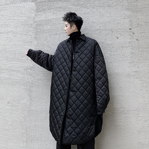 Chaqueta estilo Camisa de algodón acolchada para hombre, abrigo Estilo Vintage japonés, ropa de calle Punk gótica, Parkas finas, prendas de vestir exteriores: XL