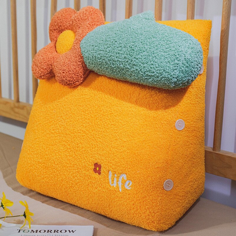 Ins-almohada de lectura para niñas, cojín de respaldo para cama, sofá Lumbar, cojín de respaldo triangular, suave y esponjoso para dormitorio