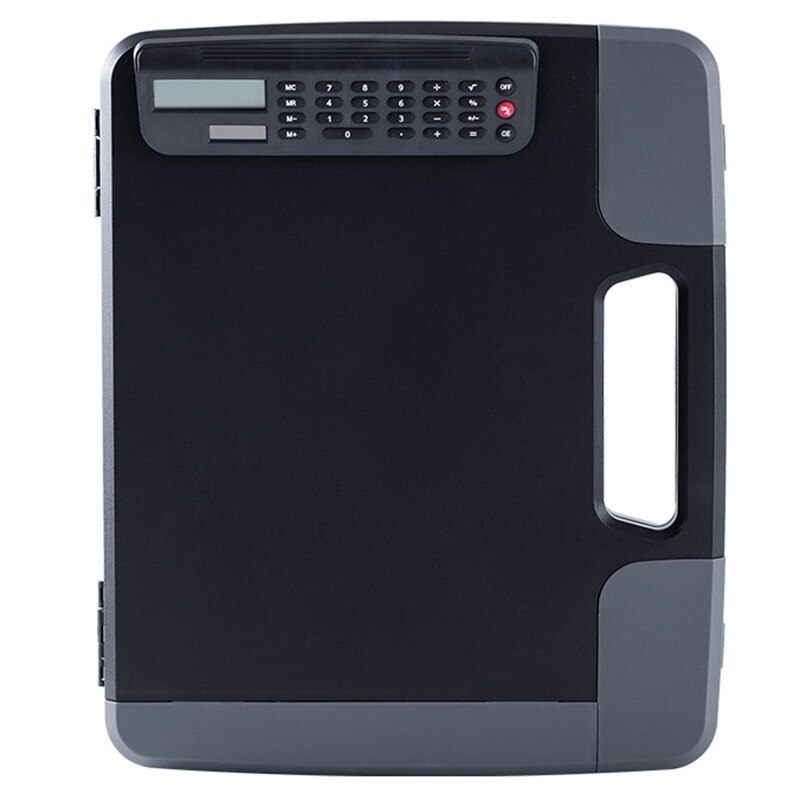 A4 Storage Clipboard File Box Case Document File Folders Clipboard Portable Clipboard Storage Case with Calculator: Default Title