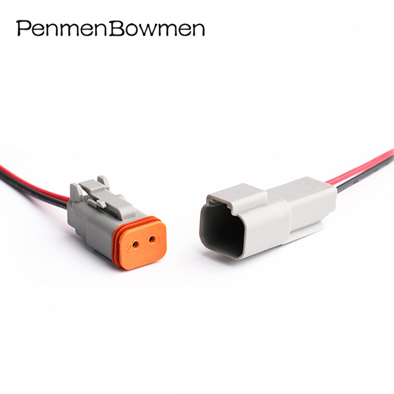1 conector Deutsch DT 2 3 4 6 8 12 pines arnés de cables de enchufe eléctrico de coche impermeable macho hembra con Cable DT06-2S DT04-2P: Verde militar / Bajo 5 Unids