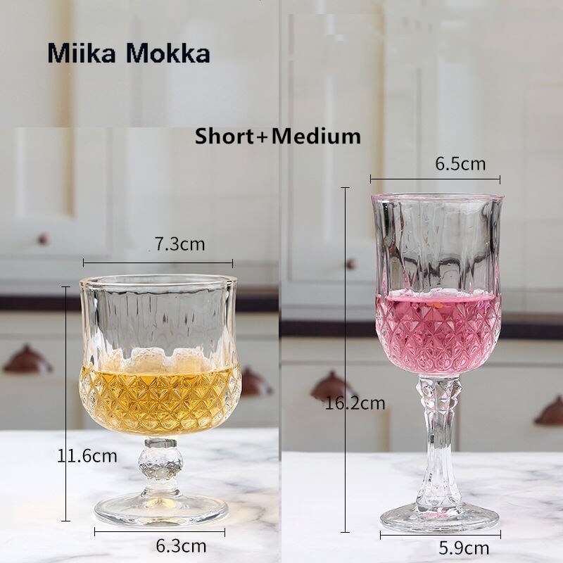 2pcs Diamond Pattern Wine Glass Crystal Wiskey Champagne Glasses Bordeaux Burgundy Wedding Party Birthday Lead-Free: E  2pcs