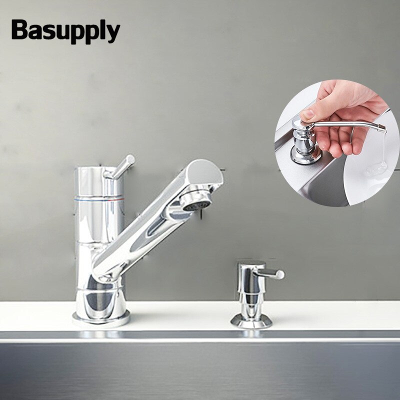 Basupply 1 Pc 250 ML Edelstahl Flüssigkeit Seife Spender Küche Waschbecken Seife Kasten Chrom Fertige Heimat Schlecht Zubehör