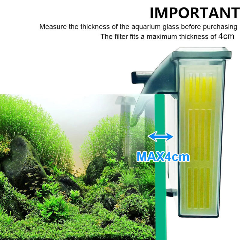 Aquarium Stil extern filter Aquarium Verstelbare wandgemonteerde filters 3-in-1 Aquarium Waterzuivering Circulatiesysteem