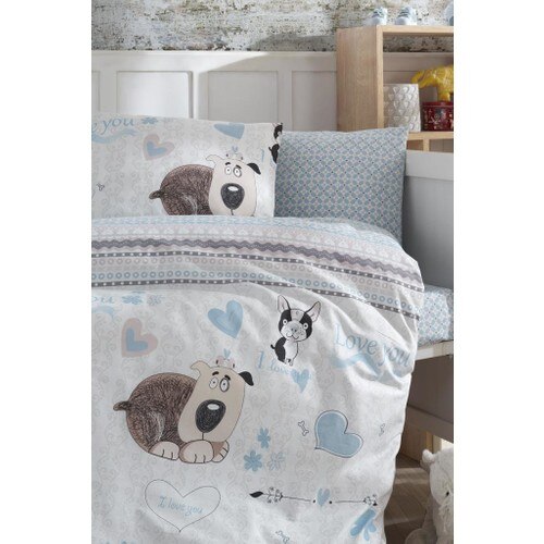 Lady Baby Sweety Dogs Blue Baby bed Set