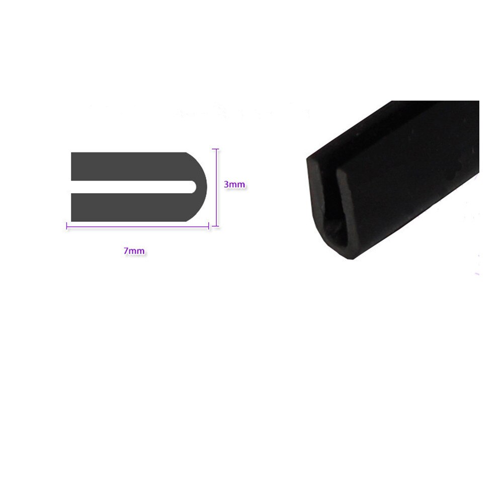 7mm x 3mm u kanal svart kant listverk gummi bil lastebil auto campingvogn tilhenger rv tetning
