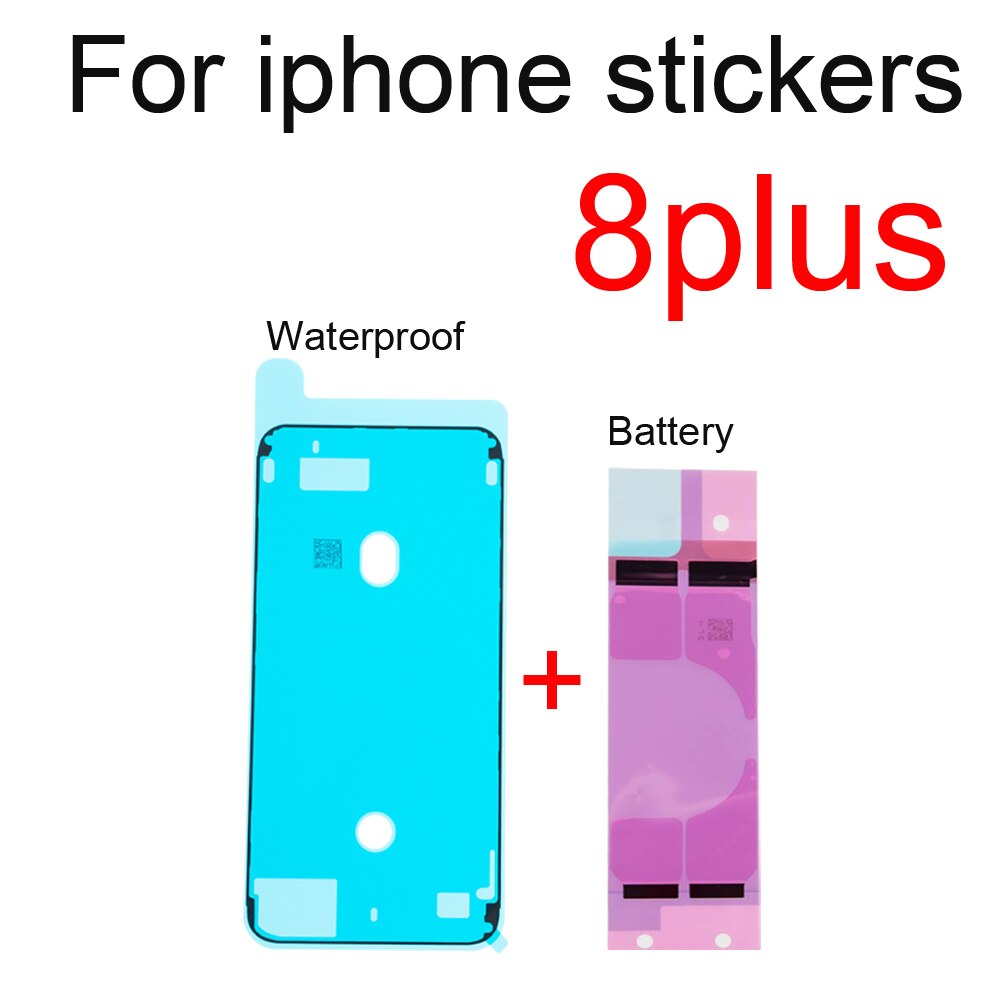 Ett set batteri + vattentätt + utstrålande klistermärken för iphone 6s 7 8 4.7 "& 6s 7 8 plus 5.5 " limreservdelar: 8 plus 2 st ett set