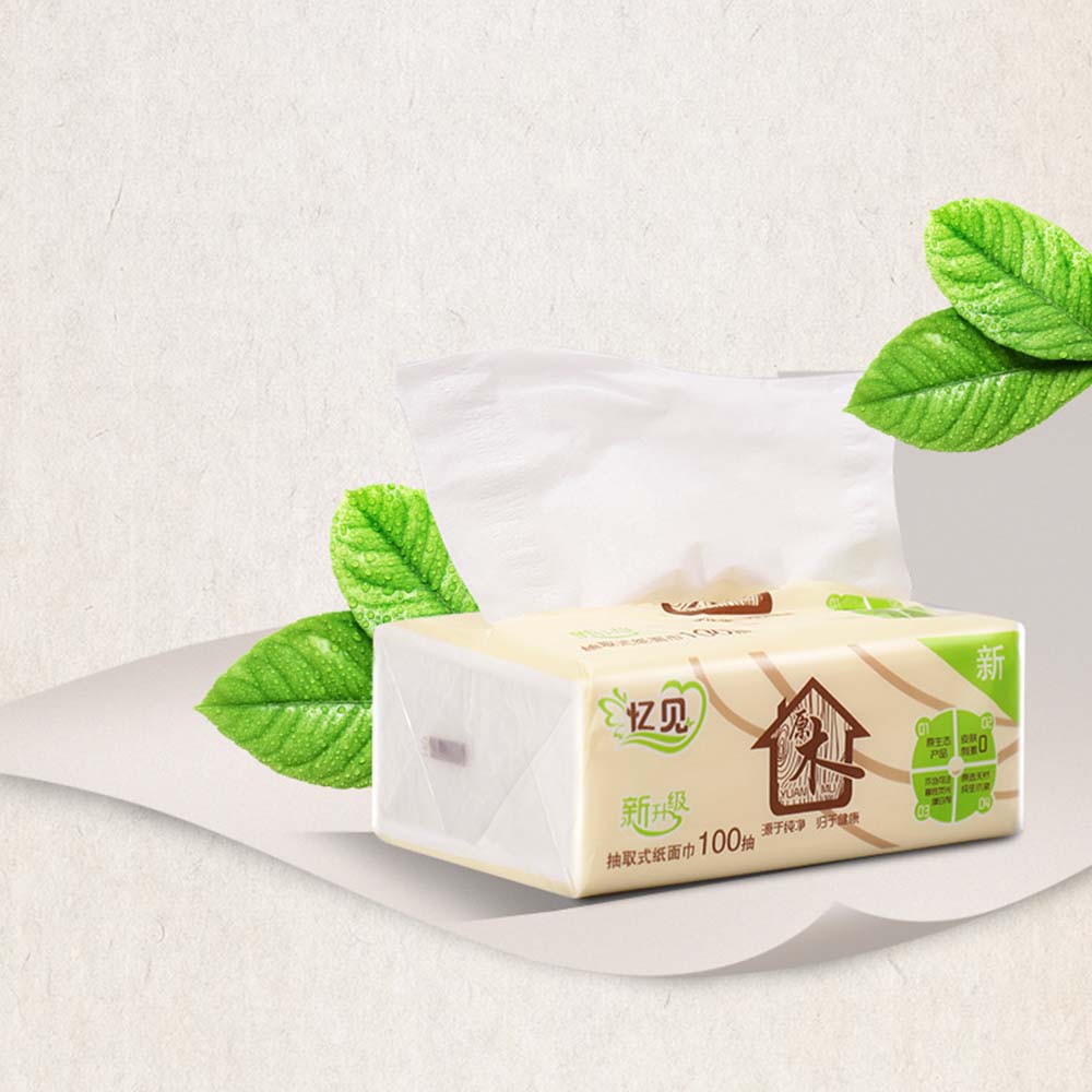 Peiaili Best Virgin Wood Pulp Bamboo Facial Tissues Eco Friendly Recycled Paper Home Use Soft