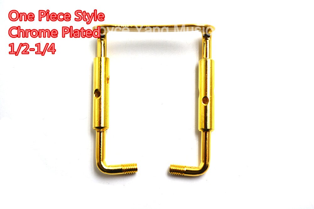 Violín de cobre chapado en oro y cromado, ajustable, 4/4-3/4, 1/2-1/4, tornillos abrazaderas, gancho,: Gold 1 2 to 1 4