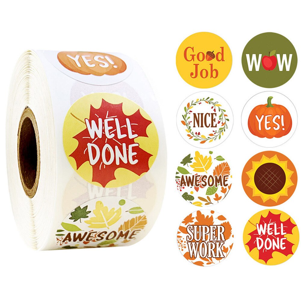 500pcs/roll Reward Stickers Encouragement Sticker Teacher Stickers Good Job Cute Kawaii Cartoon Animals for Kids for Children: 6