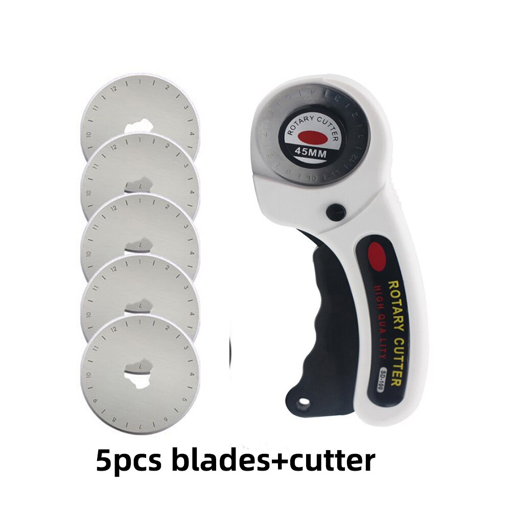Rotary Cutter Leather craft 45mm Leather Cutting Tool Leather Craft Fabric Circular Blade Knife DIY Patchwork Sewing Quilting: E SET 1