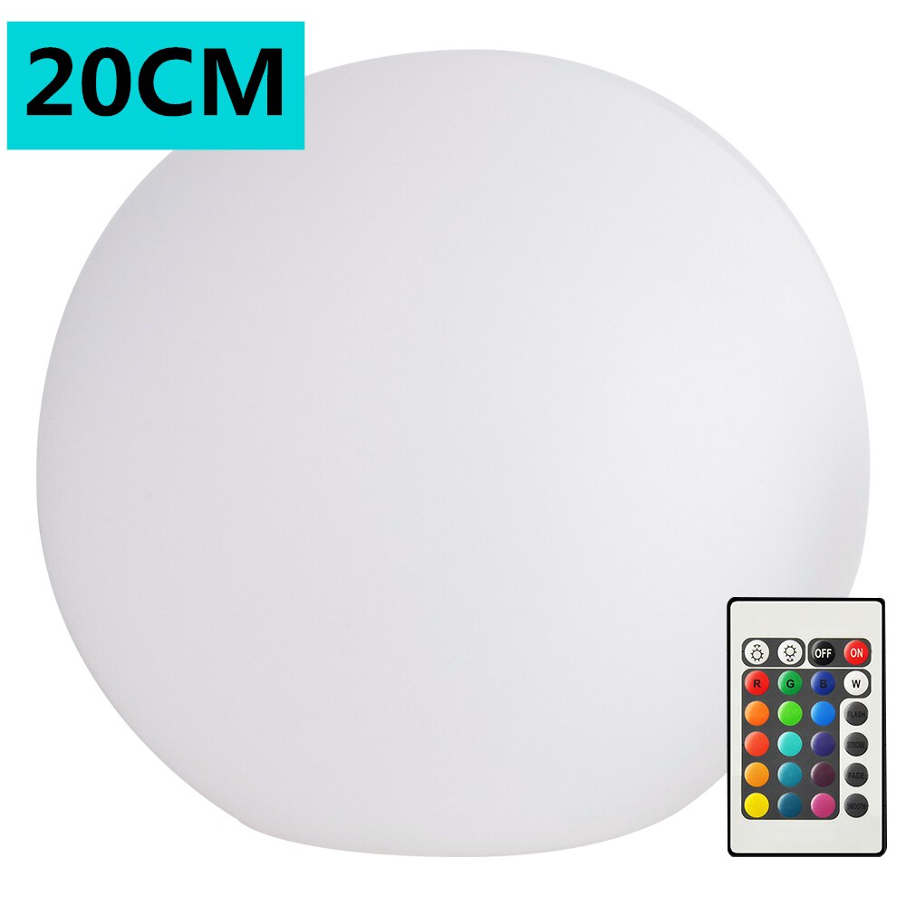 Boruit Rgb Led Waterdichte Tuin Bal Licht Outdoor Gazon Lampen Christmas Party Landschap Zwembad Drijvende Verlichting: 20cm-Rechargeable