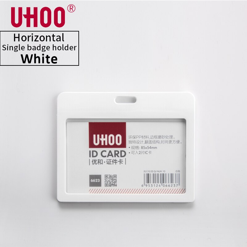UHOO 6623 Horizontal Name Tag ID Card Holder Waterproof Name Tag Badge Holder for Bus Card School Card ID Card