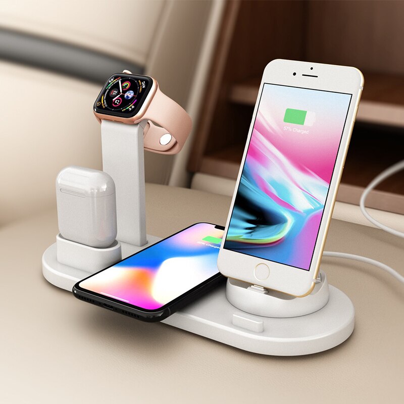 Draadloze 3 In 1 Charger Stand Voor Iphone 11 Pro Xs Max Xr Huawei Xiaomi Samsung Applewatch Serie 4 3 2 Airpods Opladen Dock