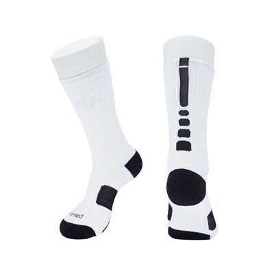 5 Pairs/lot Spring Autumn Teenagers Boys Basketball Socks Cotton Sports Socks Elastic Tube Socks Athletic Sox Heq555: white