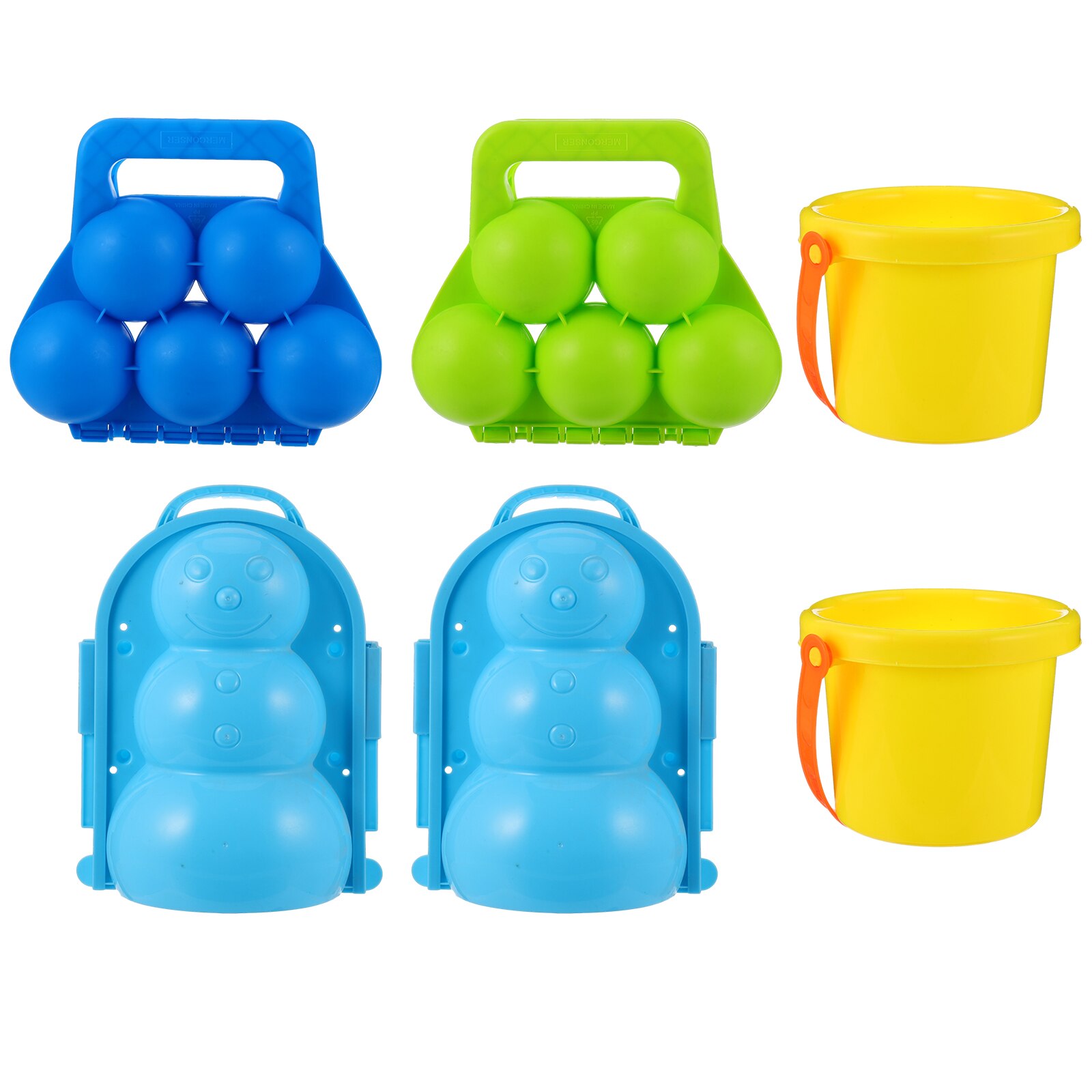 1 ensemble neige jeu accessoires boule de neige pince bonhomme de neige moule outil neige seau (couleur aléatoire)