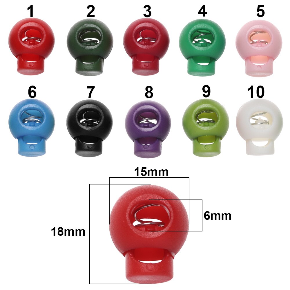20 sztuk 6mm podwójny otwór plastikowy korek przewód blokady fasola stoper robić sznurka odzież sznurowadło odzież sportowa szycia Acces mieszane kolorowe korek