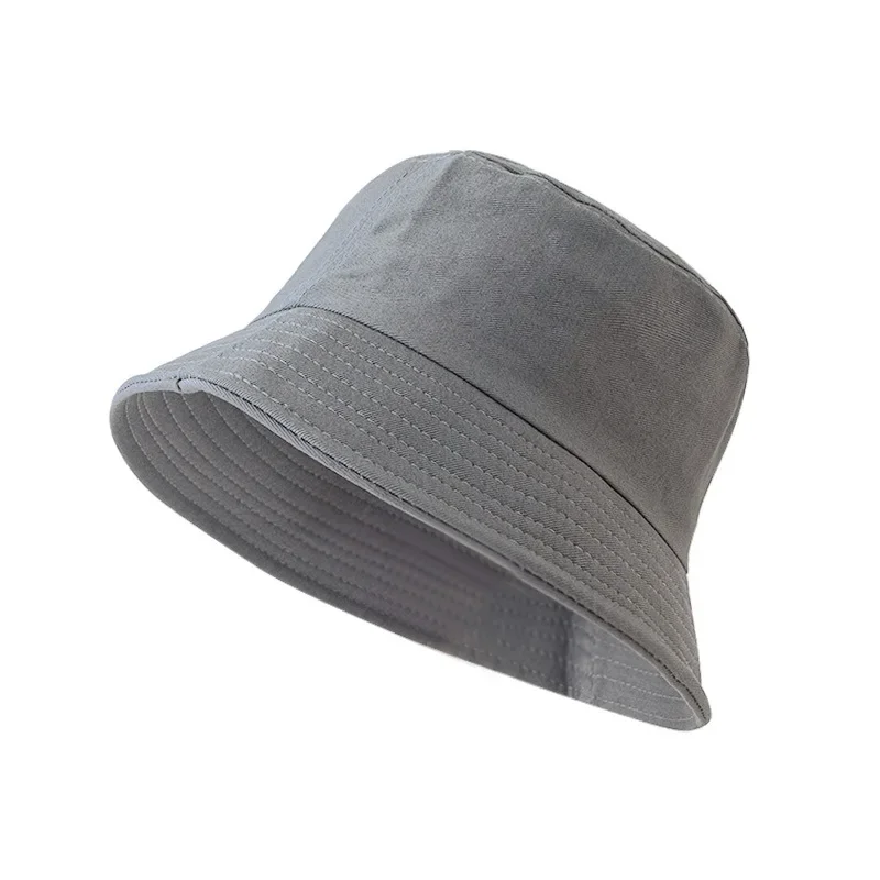 Zwart wit effen emmer hoed unisex bob caps hiphop gorros mannen zomer panama cap strand zon vissen boonie hoed: Donkergrijs
