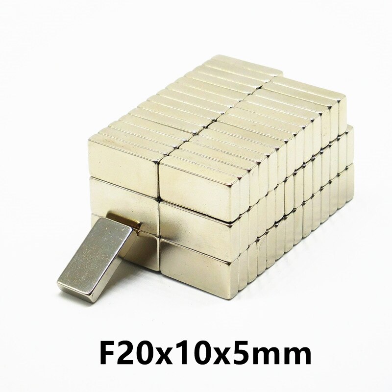 10 20 50 Stks/partij Magneet 20X10X5 Super Sterke N35 Neodymium Cuboid Magneet Blok Sterke Magneet 20mm X 10Mm X 5Mm