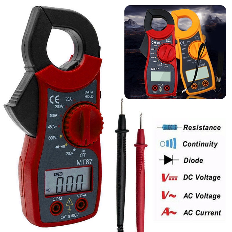 1pc Digital Clamp Meter AC/DC Current Voltage LCD Display Multimeter Temp Volt Amp Tester Measurement Instrument